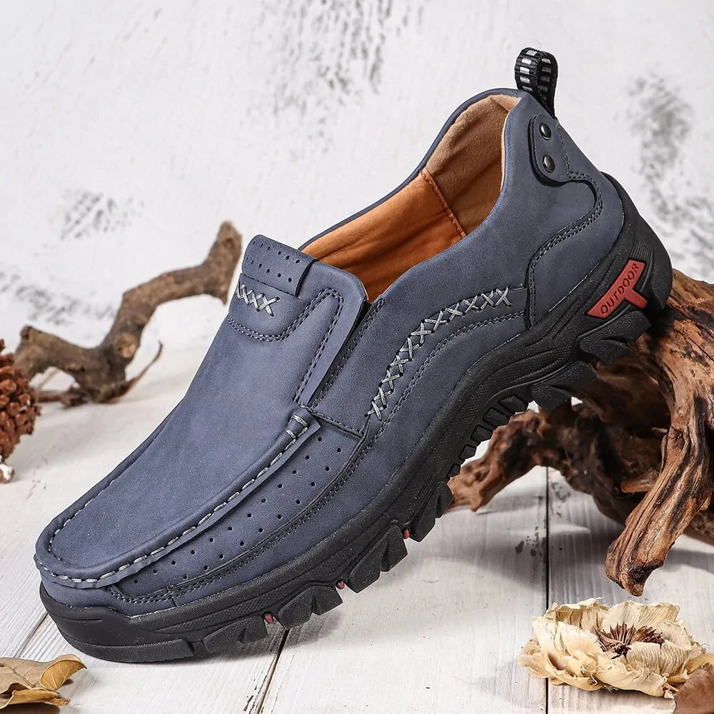 Men's Casual Breathable Loafers Leather Shoes