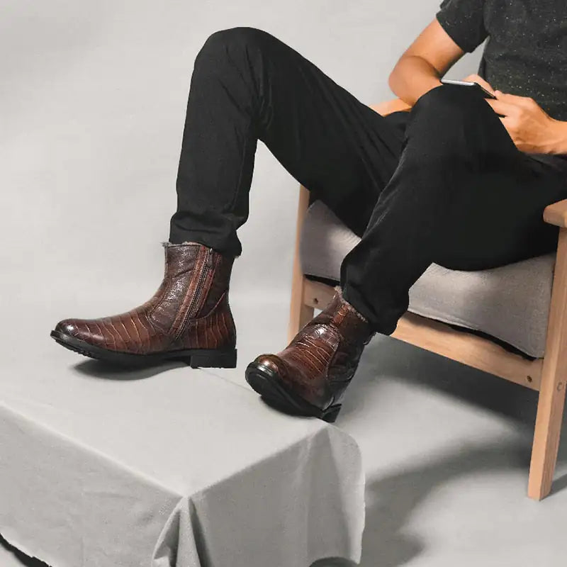 The Wotna - Alligator Leather Winter Ankle Boots