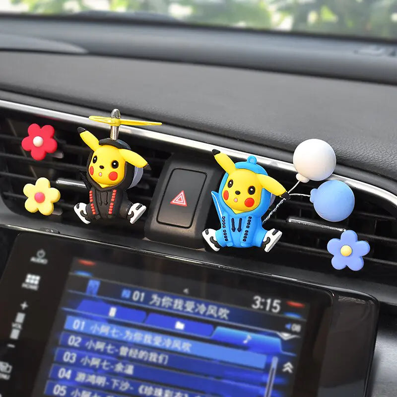 Pokemon Pikachu Car Aromatherapy Clip Cute Anime Doll Car